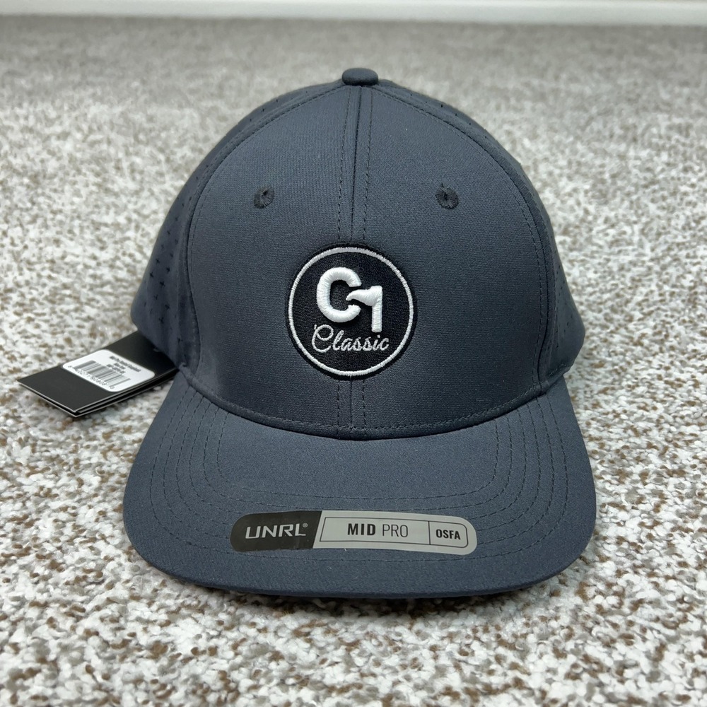 UNRL Hat Cap Snap Back Mens One Size Gray C1 Classic Mid Pro Athletic Sport Golf